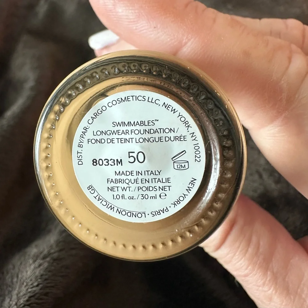 Cargo Cosmetics Swimmables Long Wear Foundation #50 New/ Missing Box
